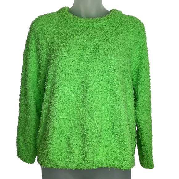 Lou & Grey Sweaters - Lou & Grey Lime Green Fuzzy Pullover Sweater size small